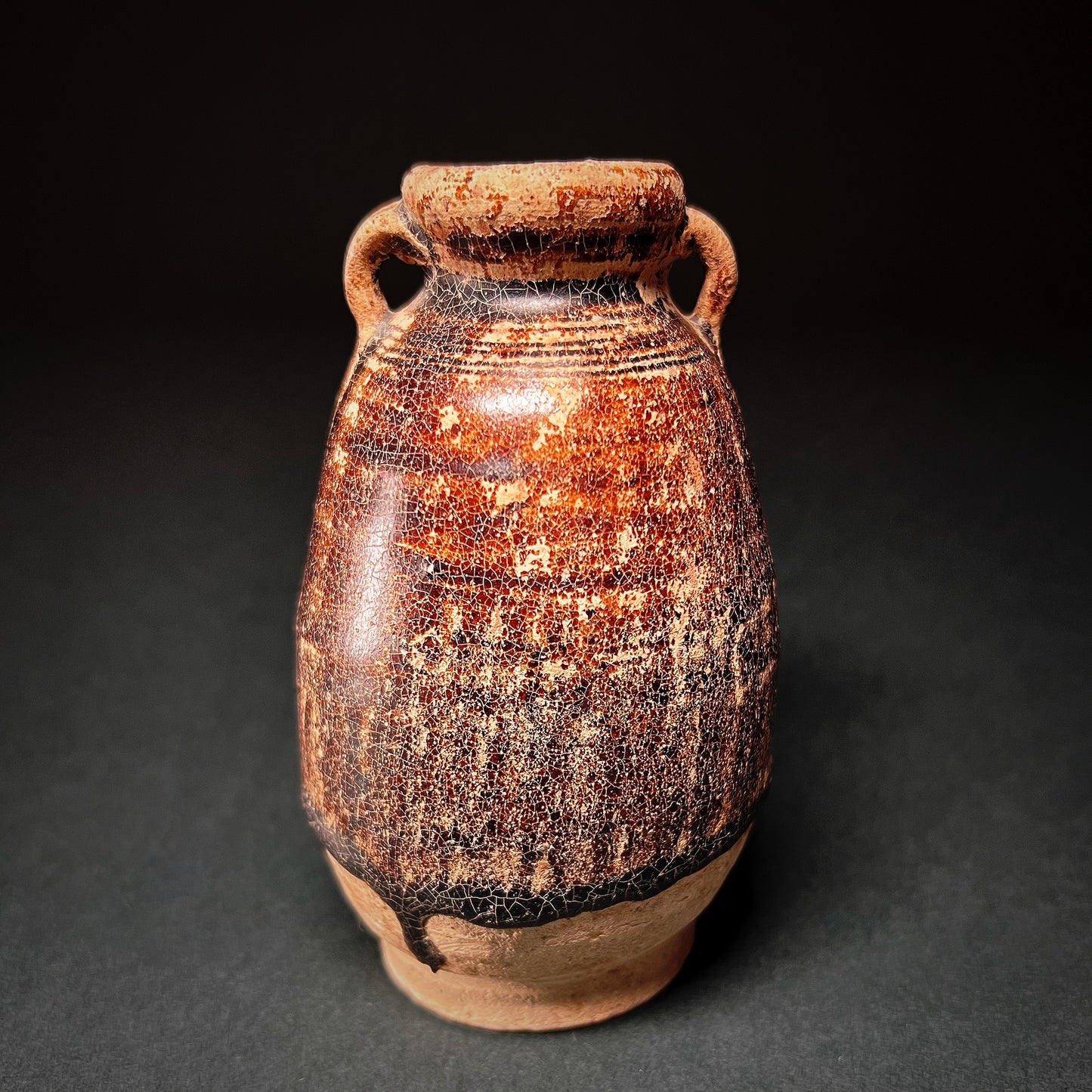 Thai Sawankhalok Brown Glazed Stoneware Bottle