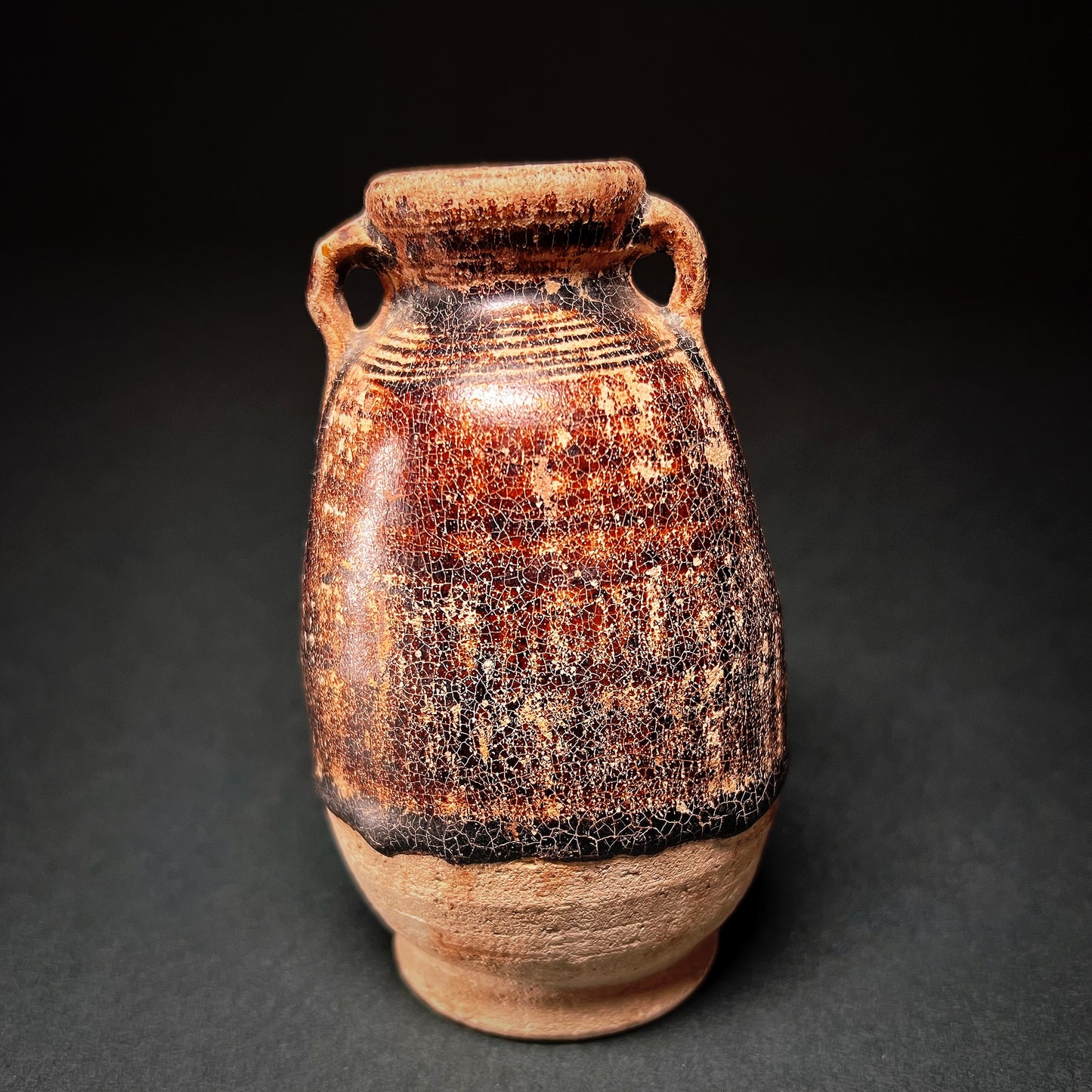 Thai Sawankhalok Brown Glazed Stoneware Bottle