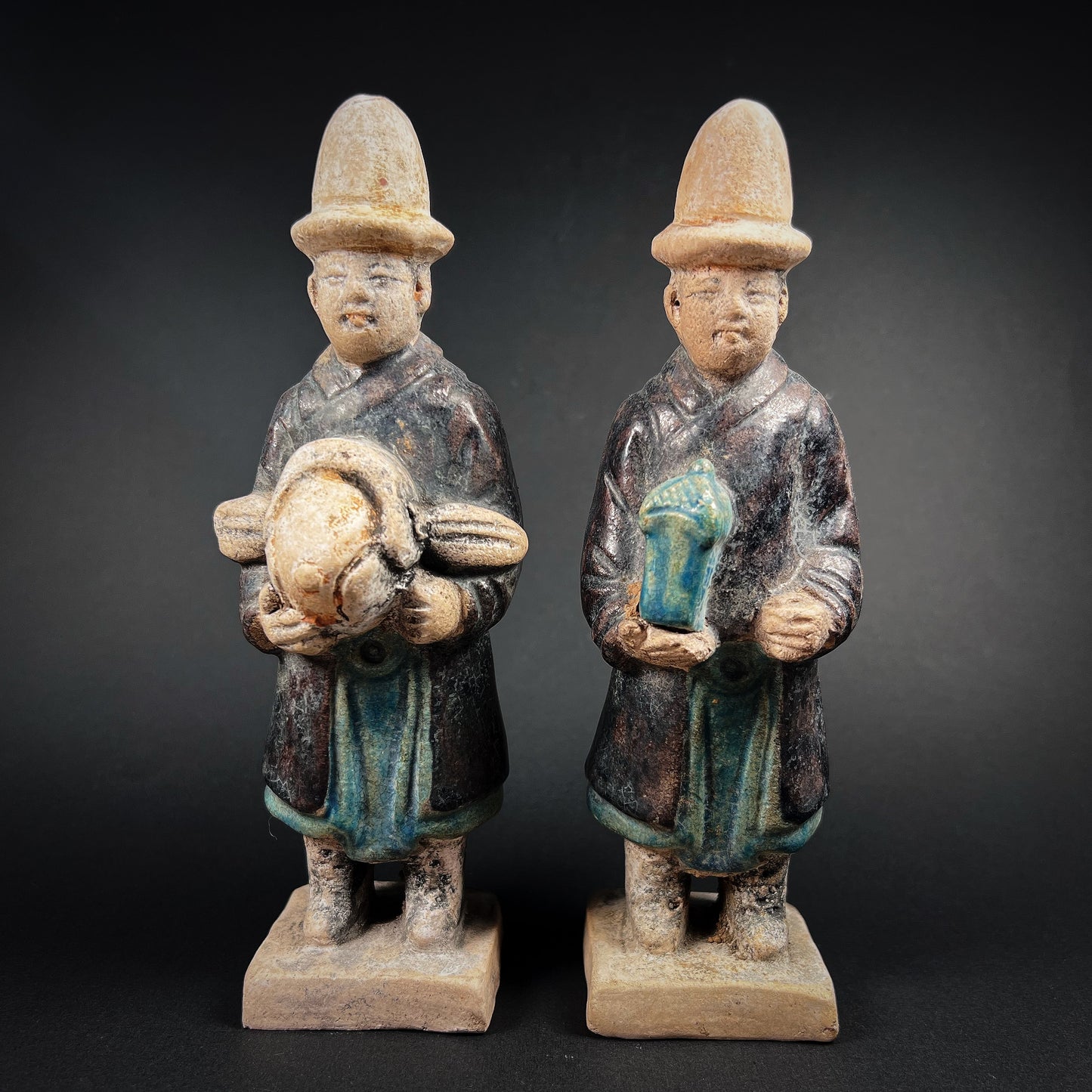 Ming Dynasty Glazed Pottery Processional Figures