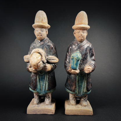 Ming Dynasty Glazed Pottery Processional Figures
