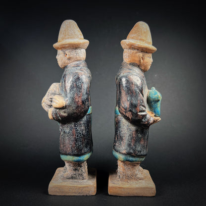 Ming Dynasty Glazed Pottery Processional Figures