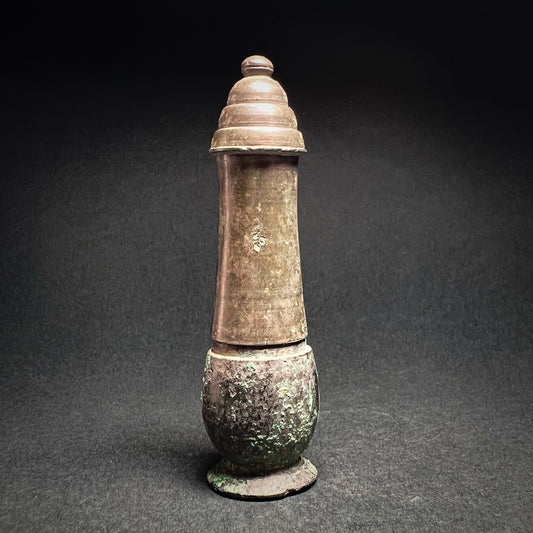 Khmer Angkor Period Bronze Lime Container