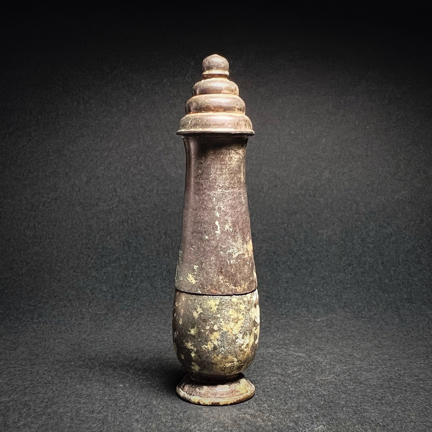 Khmer Angkor Period Bronze Lime Container