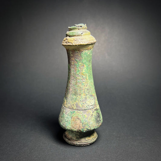 Khmer Angkor Period Bronze Lime Container
