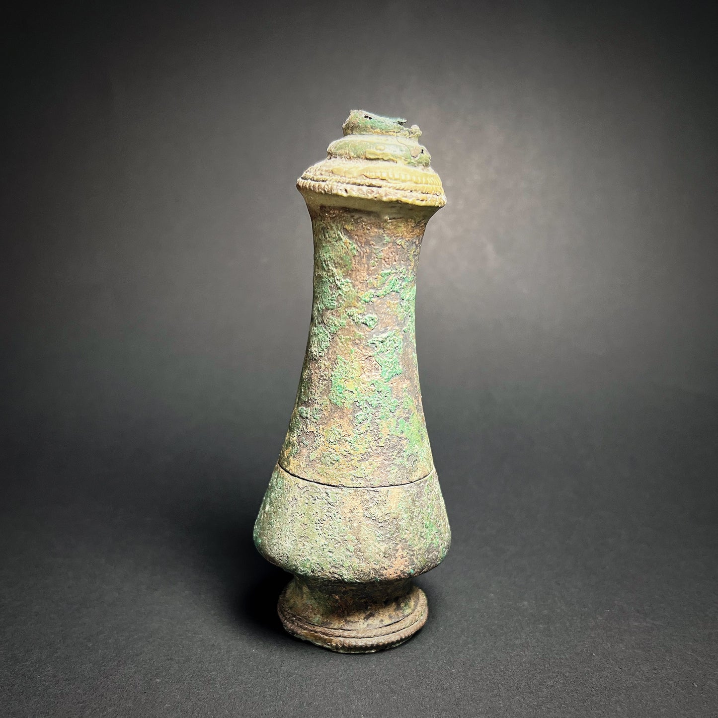 Khmer Angkor Period Bronze Lime Container