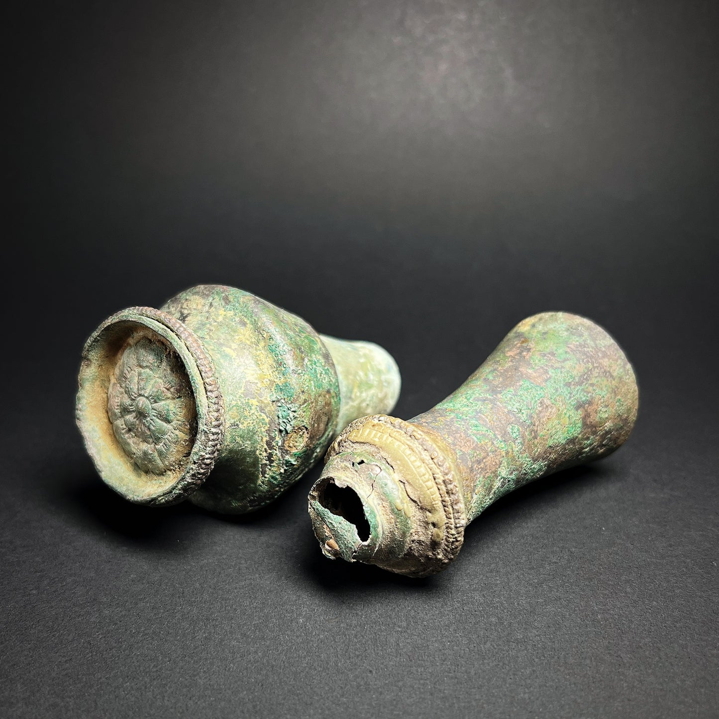 Khmer Angkor Period Bronze Lime Container