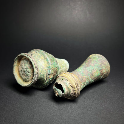 Khmer Angkor Period Bronze Lime Container