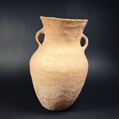 Qijia Culture Squatted Pottery Jar with Loop Handles