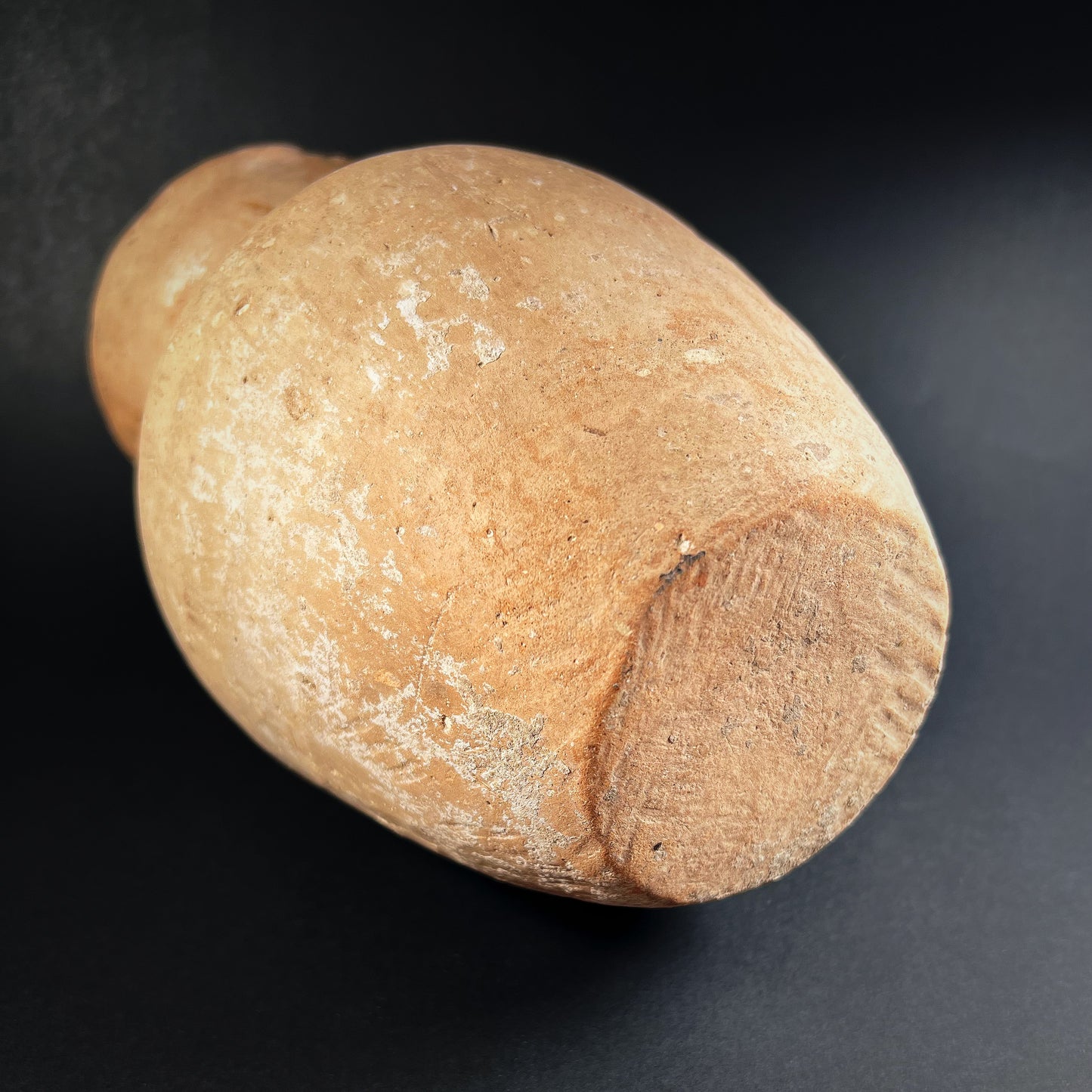 Qijia Culture Squatted Pottery Jar with Loop Handles