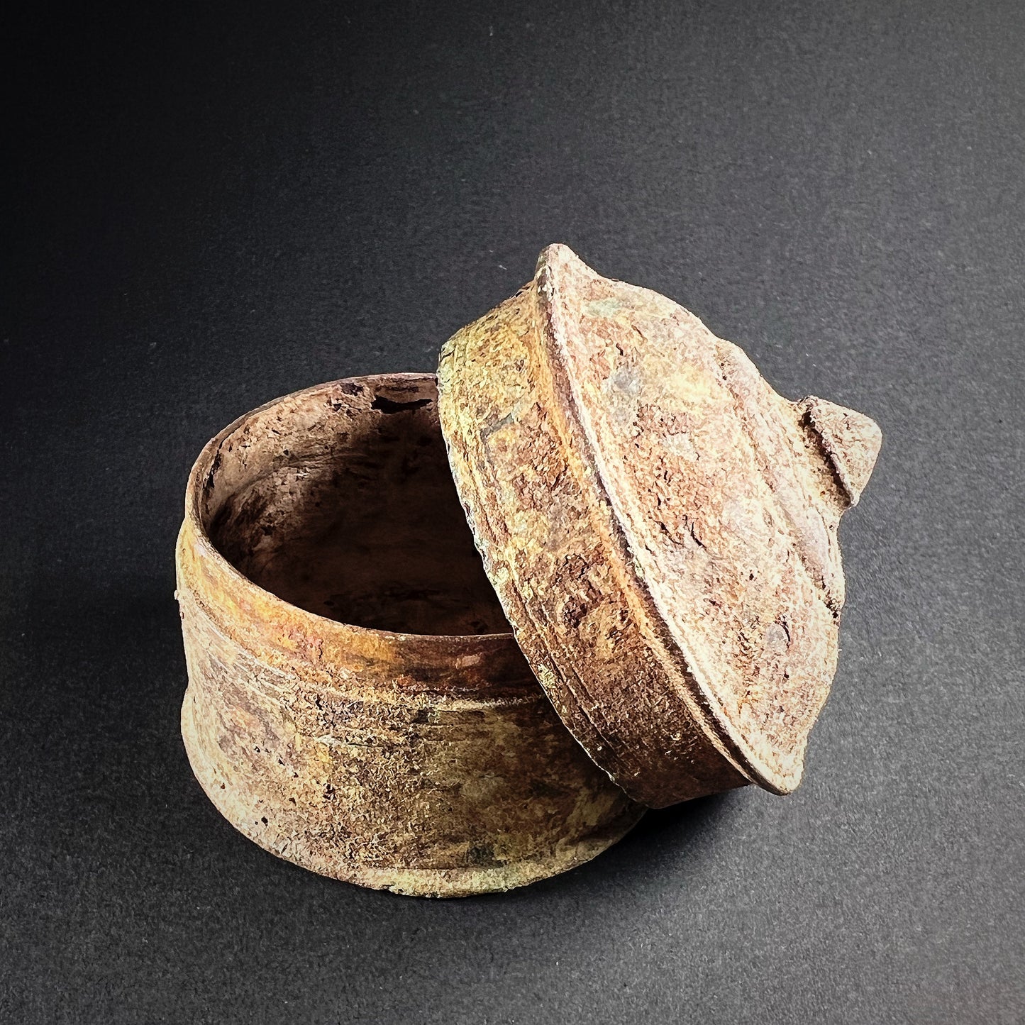 Khmer Angkor Period Bronze Covered Lime Box