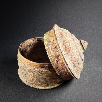 Khmer Angkor Period Bronze Covered Lime Box