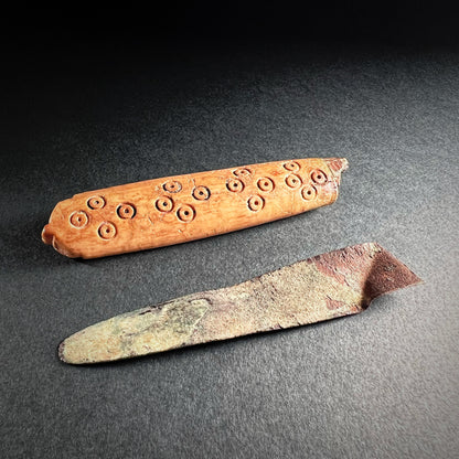 Roman Ivory Knife Handle with Hound and Hare Motif