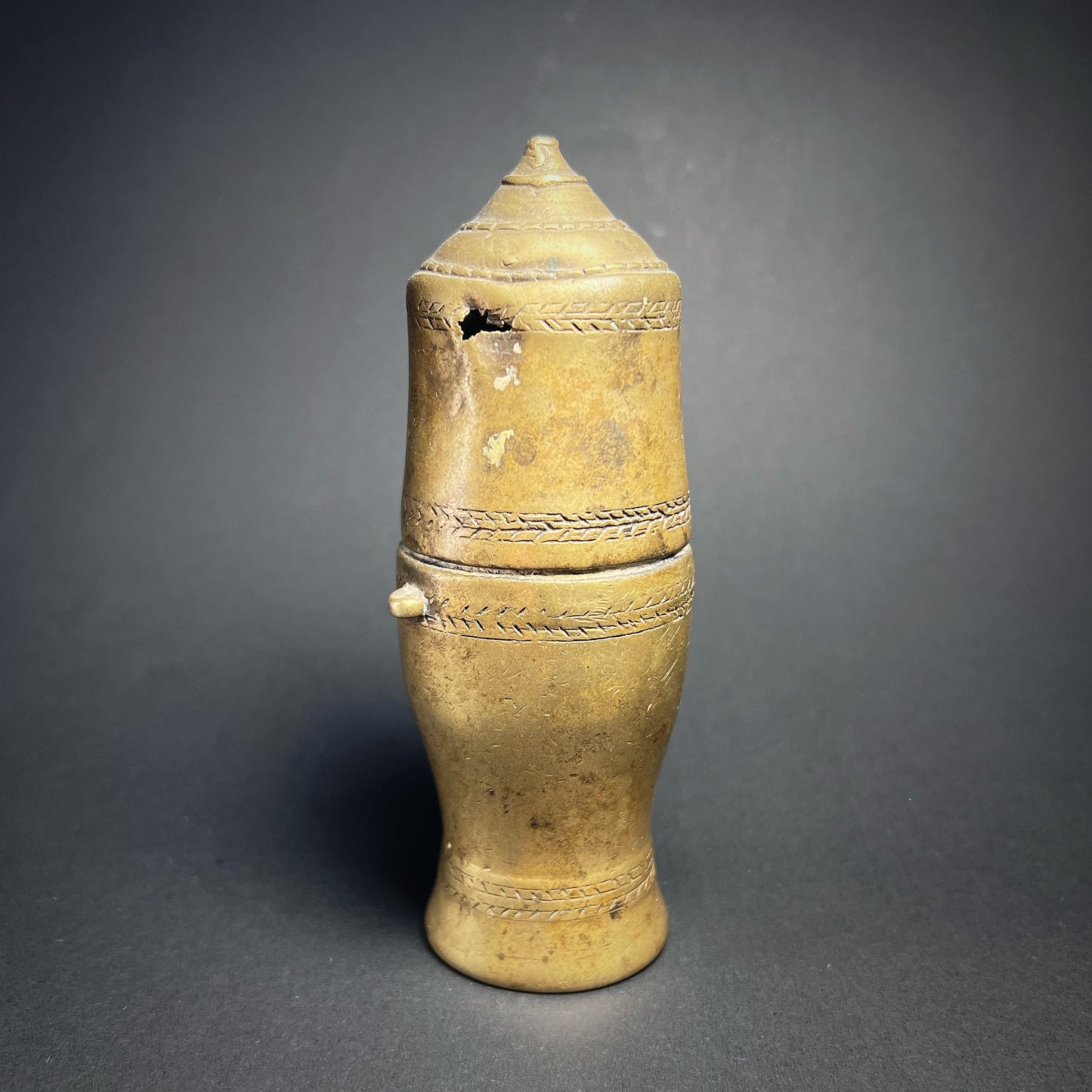 Laotian Bronze Lime Container