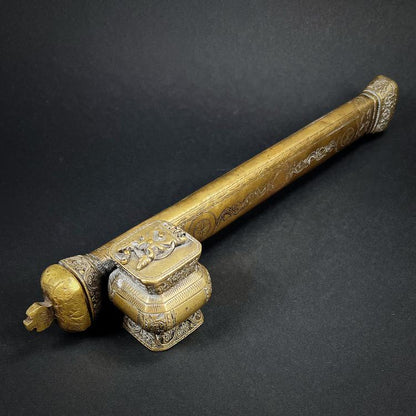 Turkish Ottoman Empire Brass Reed Pen Holder Qalamdan Divit