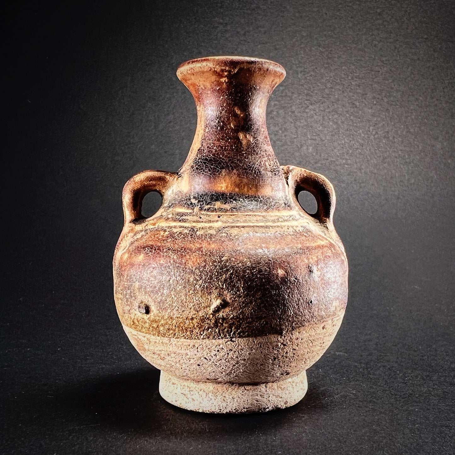 Thai Sawankhalok Brown Glazed Stoneware Mercury Bottle