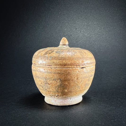 Thai Sawankhalok Brown Glaze Lidded Stoneware Box