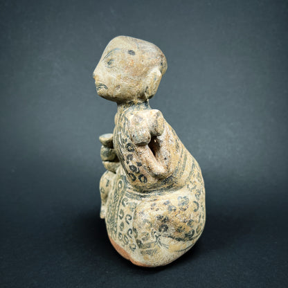 Thai Si Satchanalai Brown Glazed Stoneware Human Figure