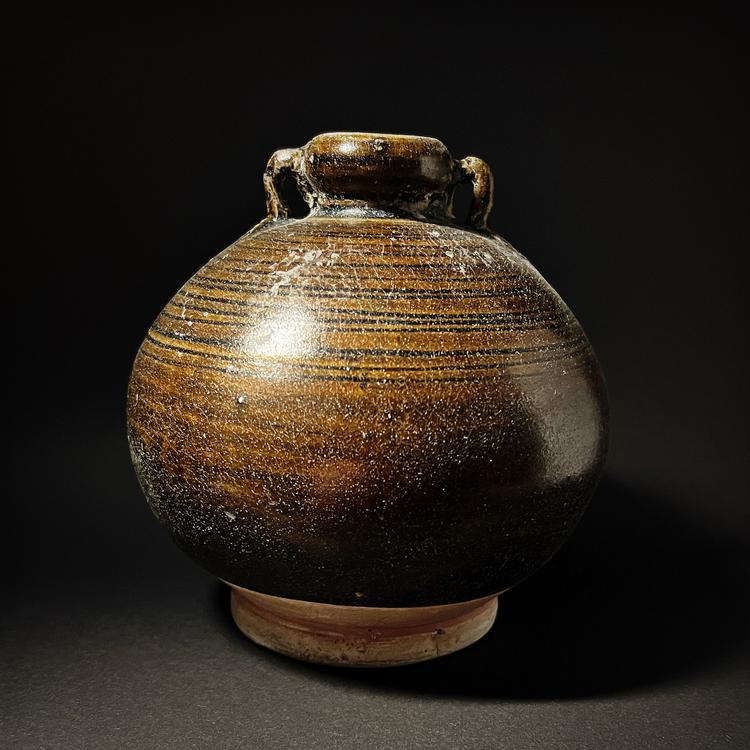 Thai Sawankhalok Brown Glazed Stoneware Bottle