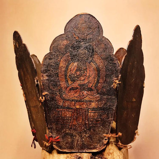 Tibetan Ritual Crown with the Five Transcendent Buddhas
