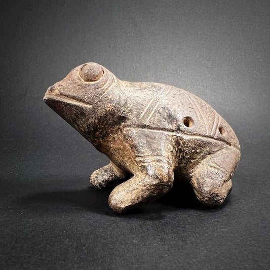 Tairona Figural Pottery Frog Ocarina