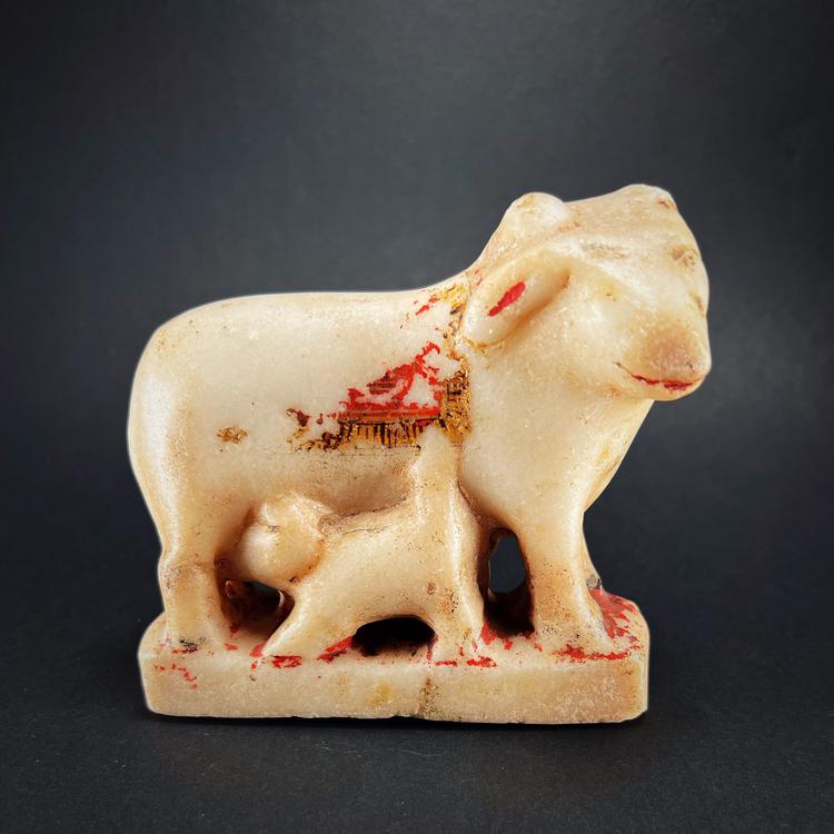 Indian Marble Sculpture of the Sacred Cow