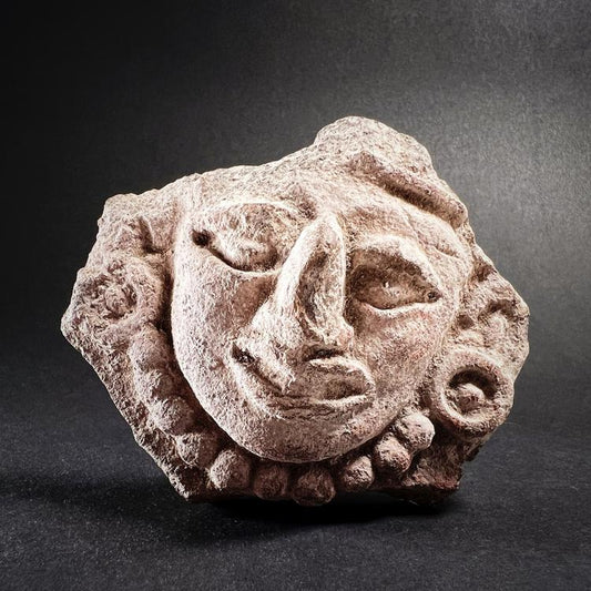 Maya Terracotta Deity or Warrior Figurine Fragment