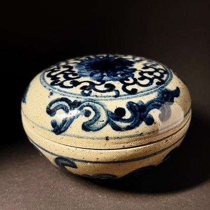 Qing Dynasty Stoneware Lidded Seal Paste Box